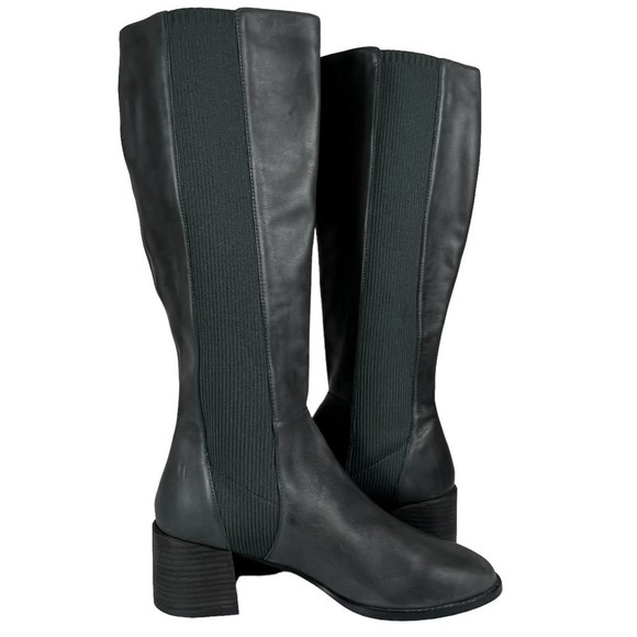 EILEEN FISHER DESTRY KNEE HIGH LEATHER BOOTS IN GRAPHITE NWOT WOMEN'S SIZE 11 - Picture 12 of 15